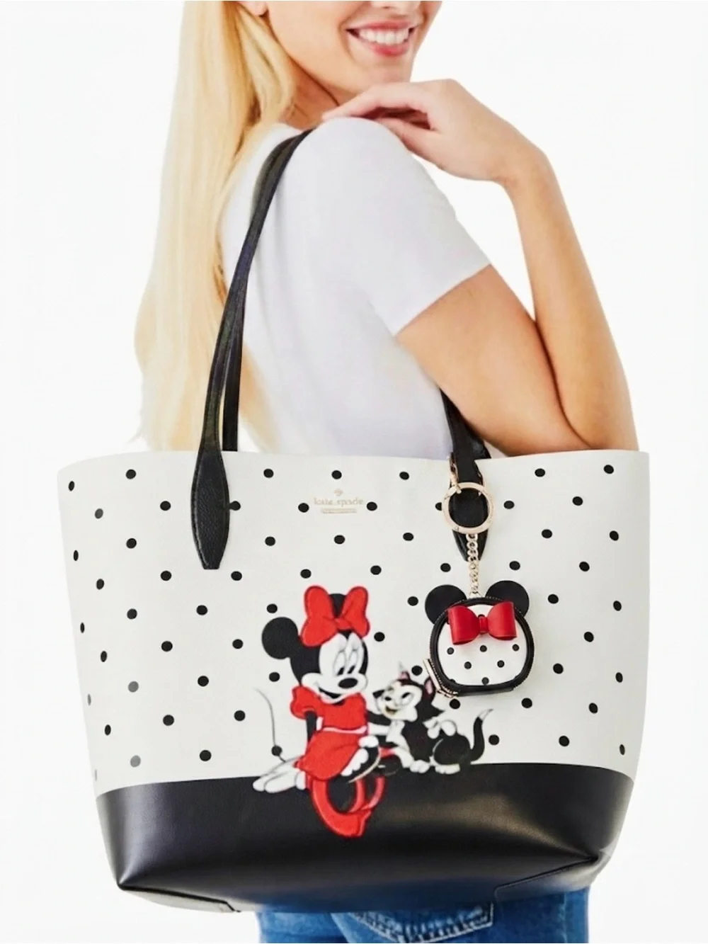 Kate spade X Disney Minnie Mouse Coin Purse, Keychain, BAG-CHARM - NWOT